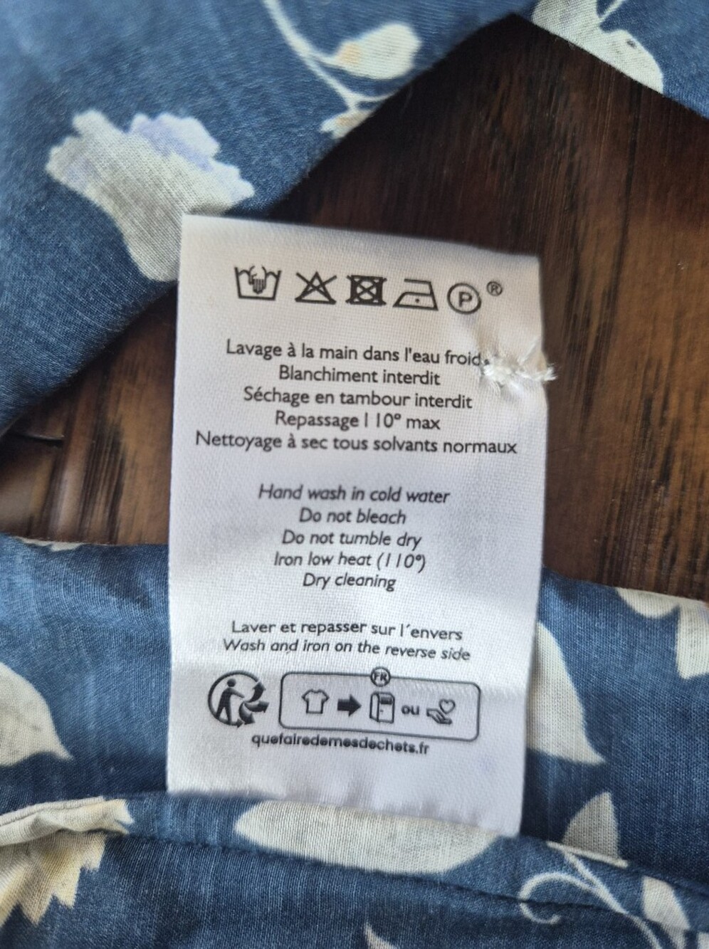 *NWT* [Sezane] Pierro Shirt in Marine Bloom, Size 38/6, Part Silk - Picture 10 of 12